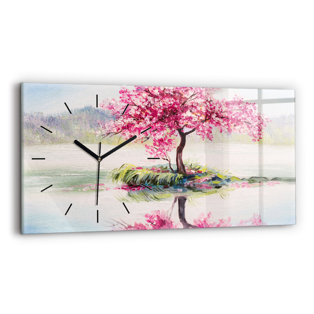 Horloge rectangulaire horizontale Mosaïque d'un arbre