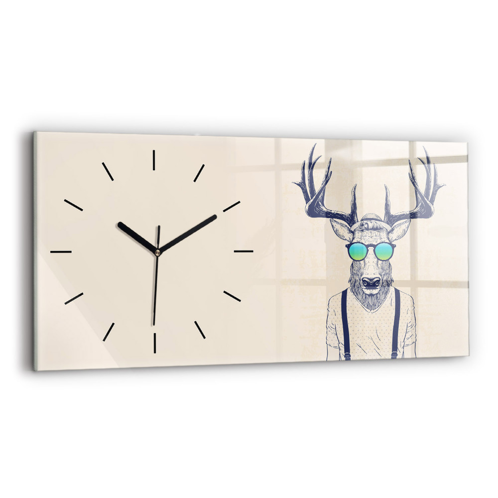 Horloge murale horizontale Cerf abstrait