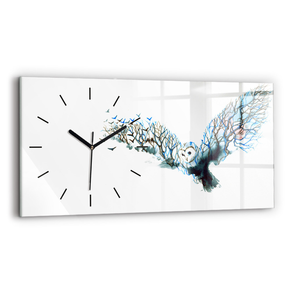 Horloge horizontale en verre La liberté et la nature des oiseaux