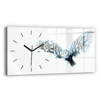 Horloge horizontale en verre La liberté et la nature des oiseaux