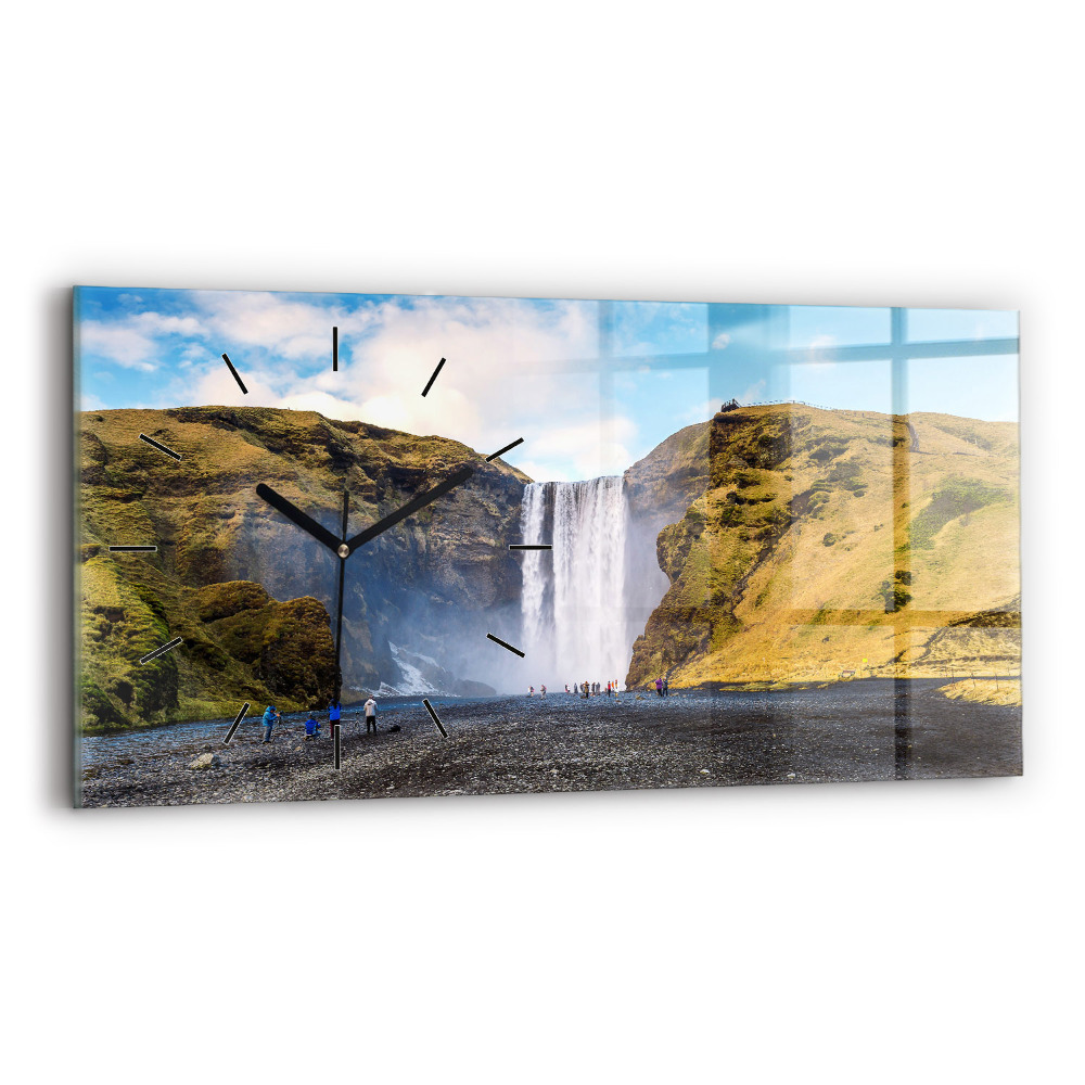 Horloge rectangulaire horizontale Chute d'eau en Islande