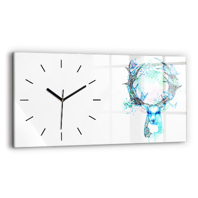 Horloge horizontale en verre Illustration d'un cerf