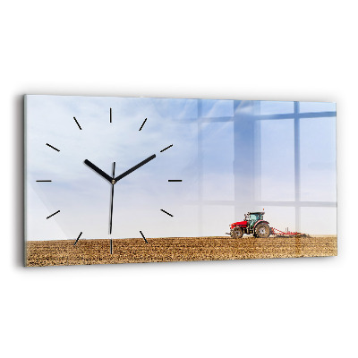 Horloge rectangulaire horizontale Agriculteur dans un tracteur