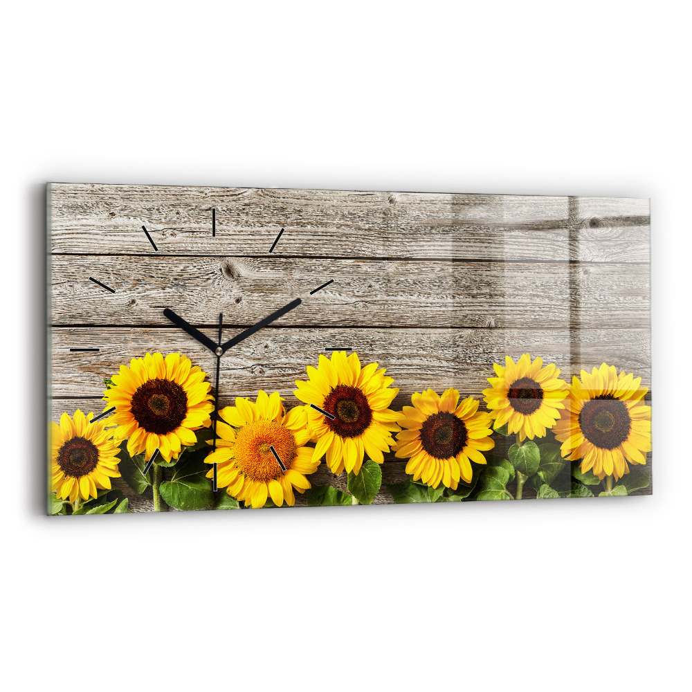 Horloge murale horizontale Tournesols
