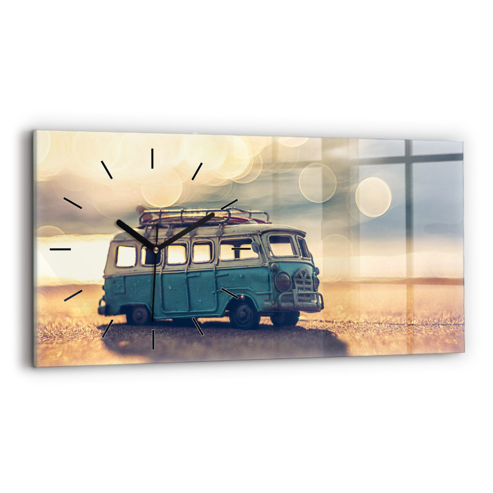 Horloge rectangulaire horizontale Campeur sur la plage
