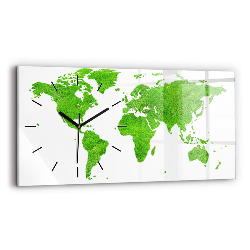 Horloge rectangulaire horizontale Carte de l'herbe verte