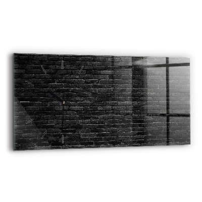 Horloge rectangulaire horizontale Mur de briques sombres