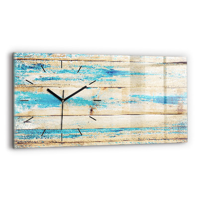 Horloge horizontale en verre Bois rayé
