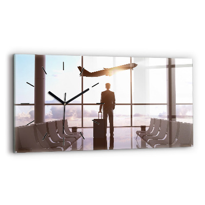 Horloge rectangulaire horizontale Homme à l'aéroport