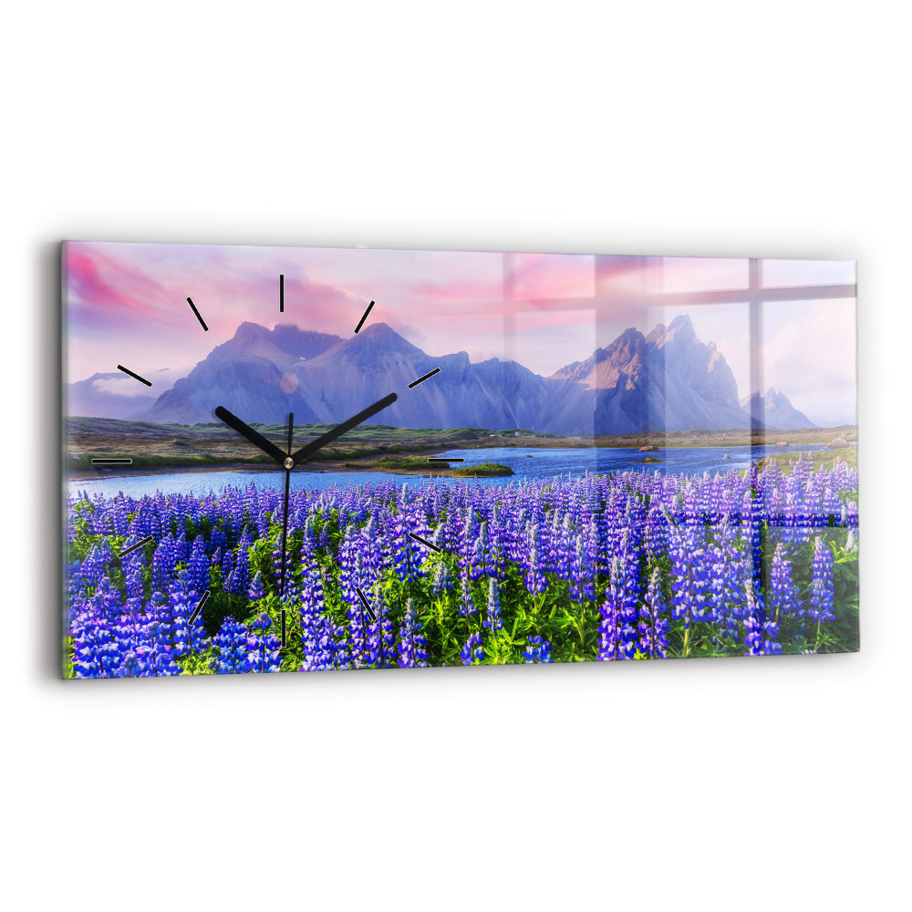 Horloge rectangulaire horizontale Vue d'une montagne en Islande