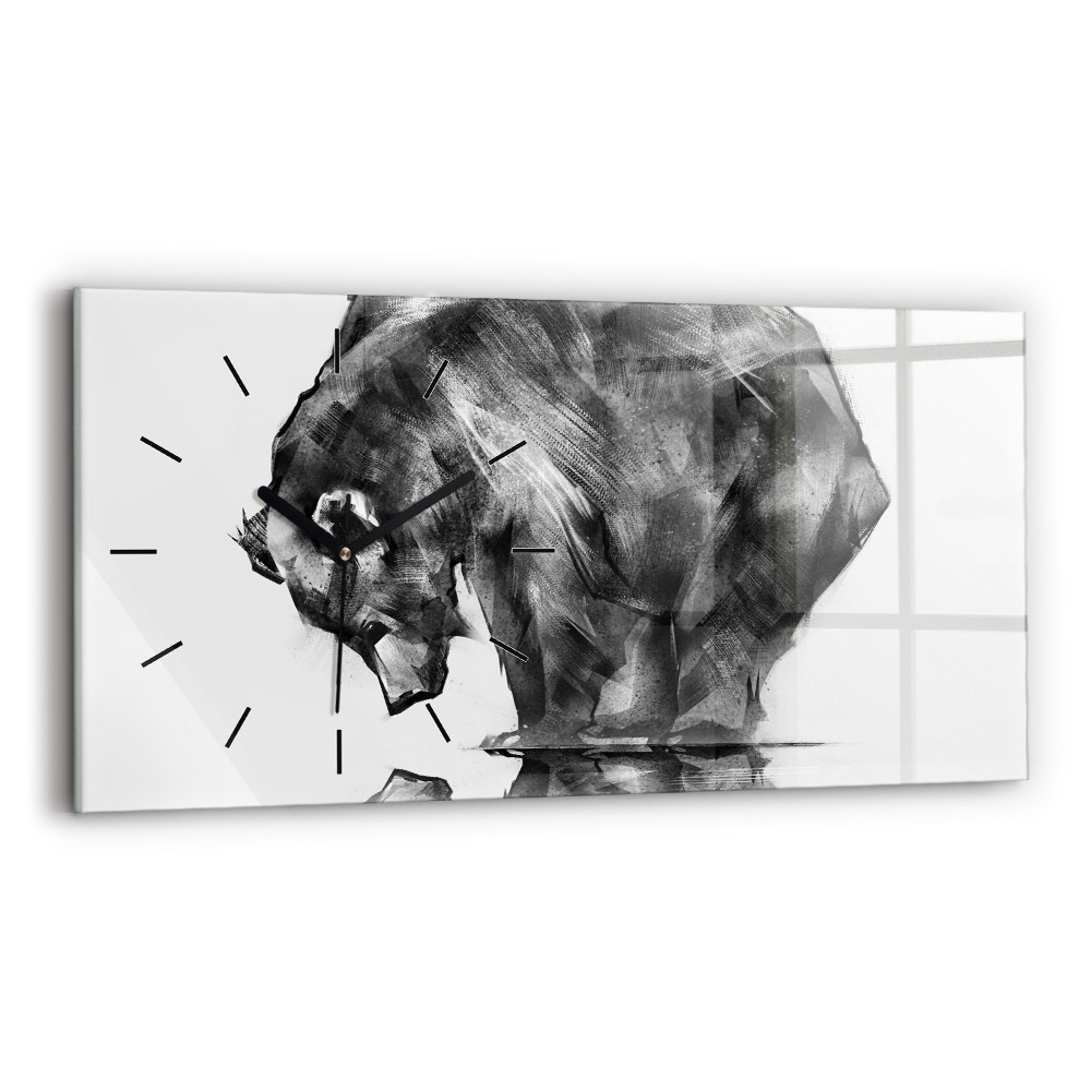 Horloge horizontale en verre Dessin d'ours