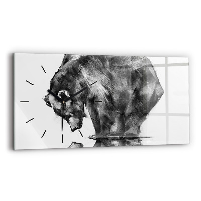 Horloge horizontale en verre Dessin d'ours