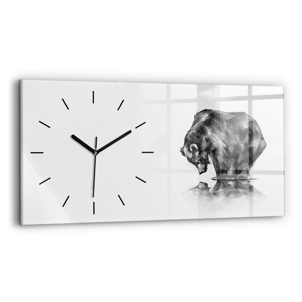 Horloge rectangulaire horizontale Dessin d'ours