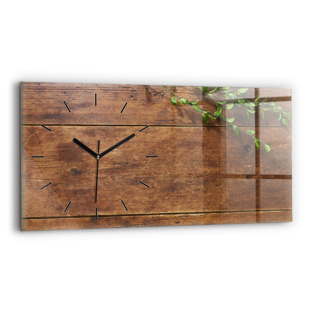 Horloge murale horizontale Bois rustique