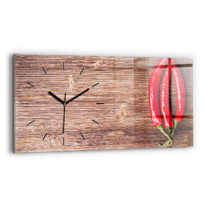 Horloge horizontale en verre Paprika