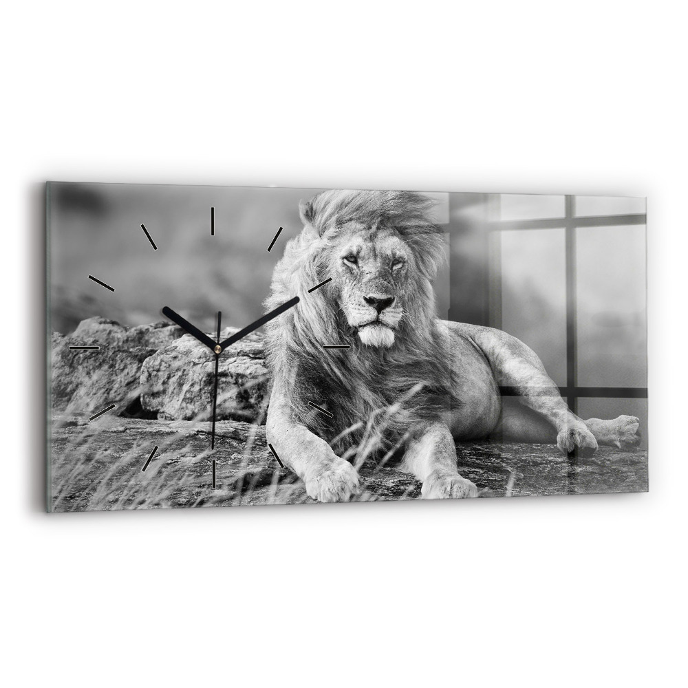 Horloge horizontale en verre Abstrait - Lion