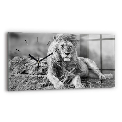 Horloge horizontale en verre Abstrait - Lion