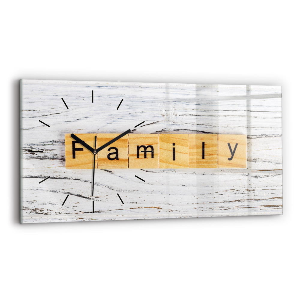Horloge murale horizontale Famille