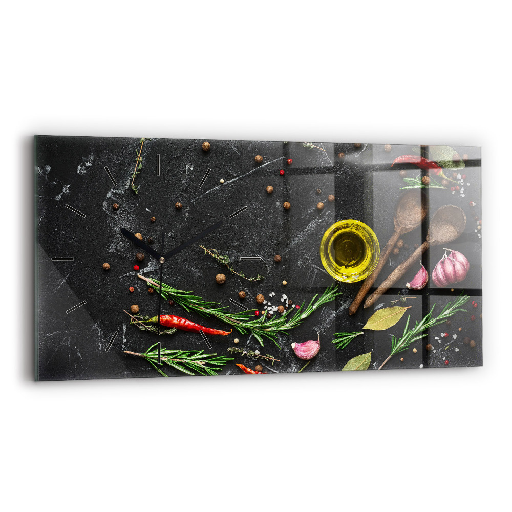 Horloge rectangulaire horizontale Épices sur le comptoir