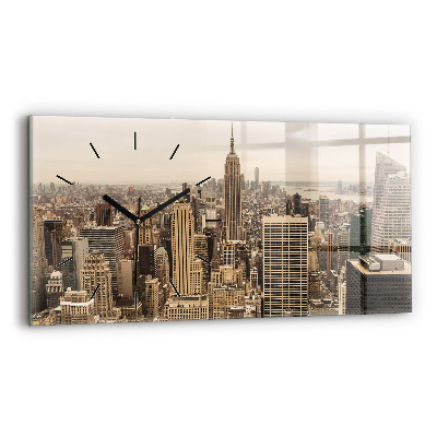 Horloge horizontale en verre Ville paysage