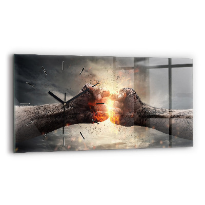 Horloge rectangulaire horizontale Force des poings