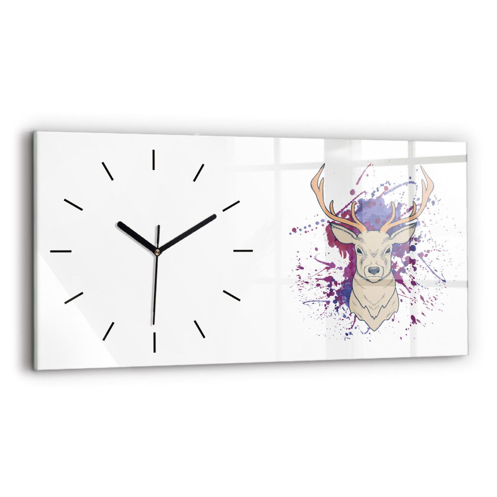Horloge rectangulaire horizontale Illustration vectorielle d'un cerf