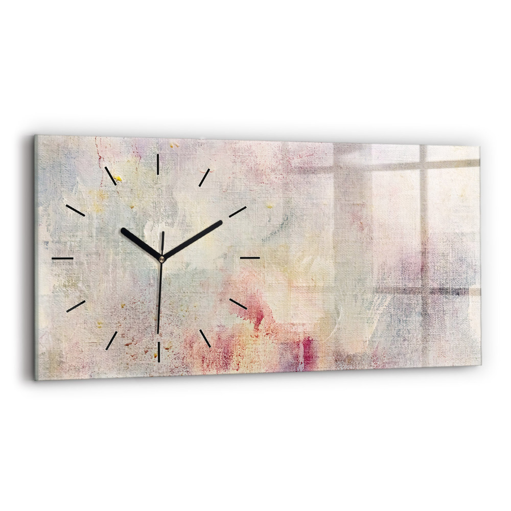 Horloge horizontale en verre Abstraction peinte