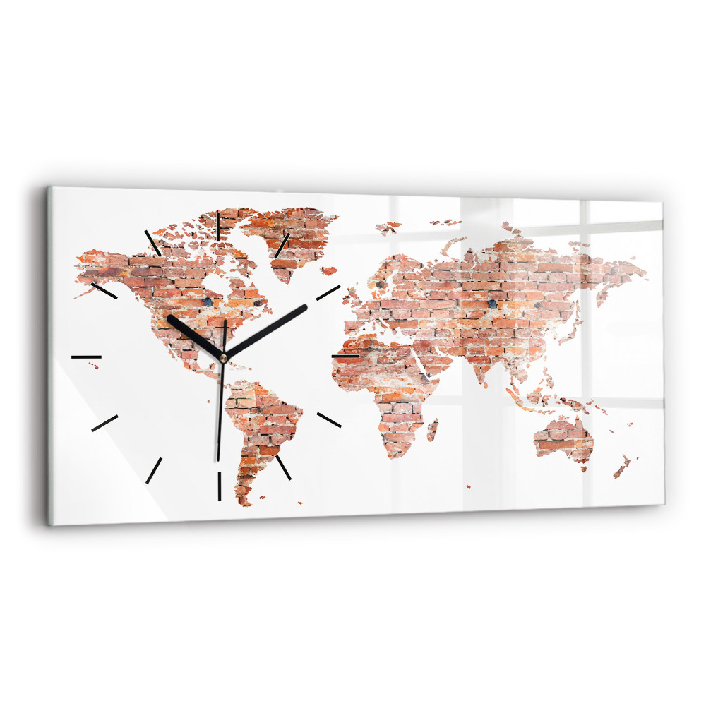 Horloge rectangulaire horizontale Ancienne carte en briques