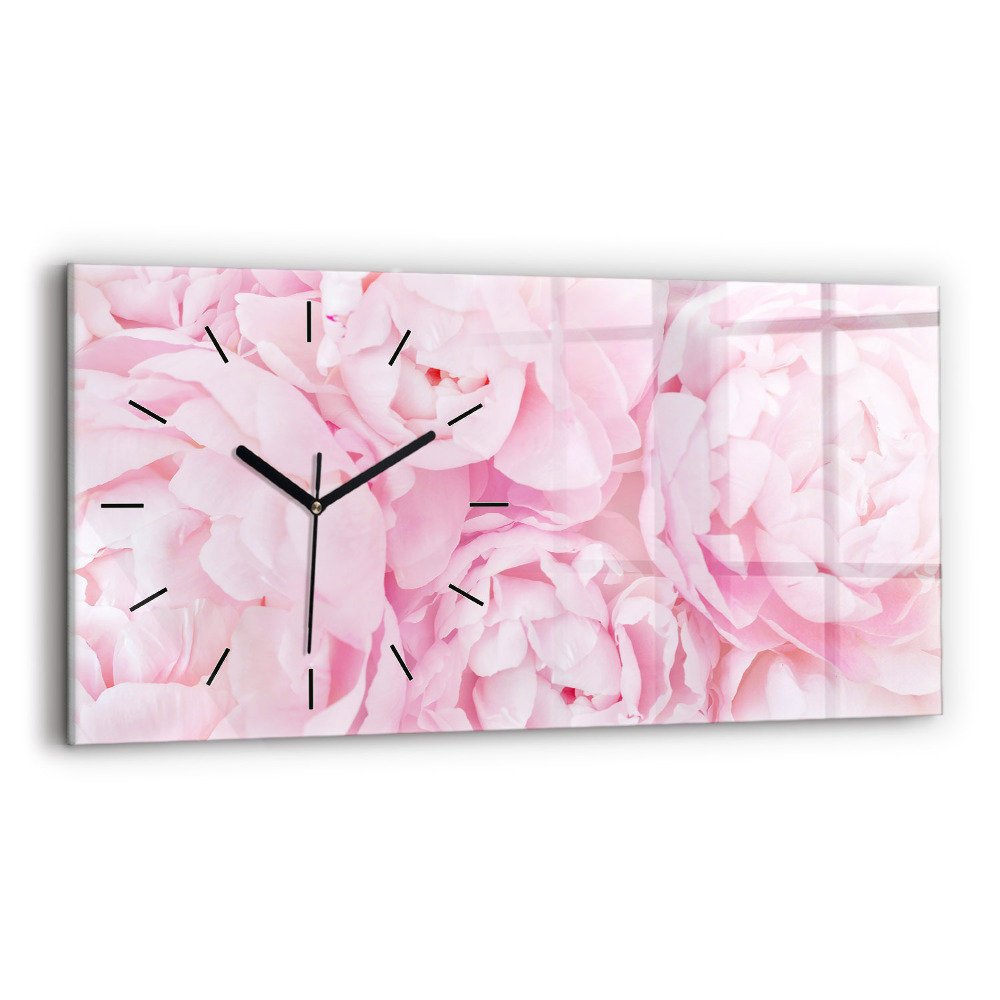 Horloge horizontale en verre Fleurs épanouies