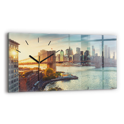 Horloge murale horizontale New York Manhattan