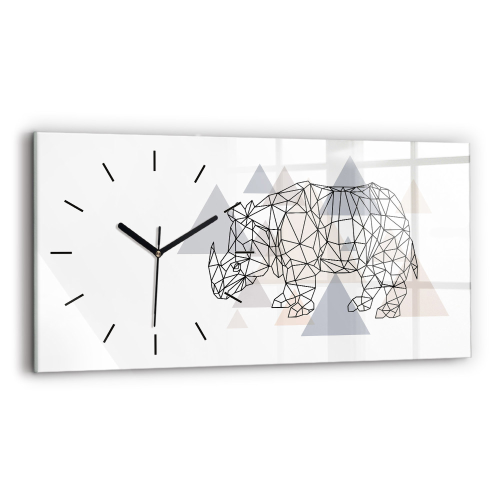 Horloge horizontale en verre Motif géométrique