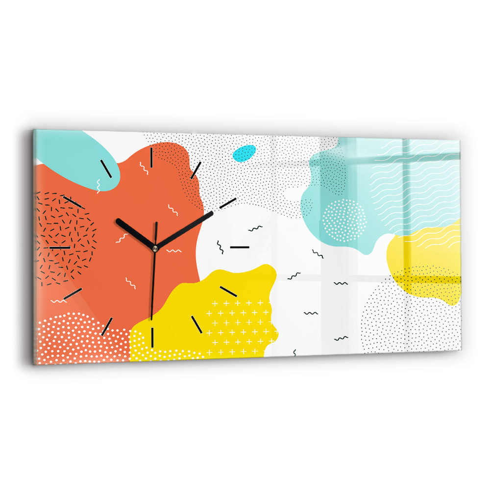 Horloge horizontale en verre POP abstrait