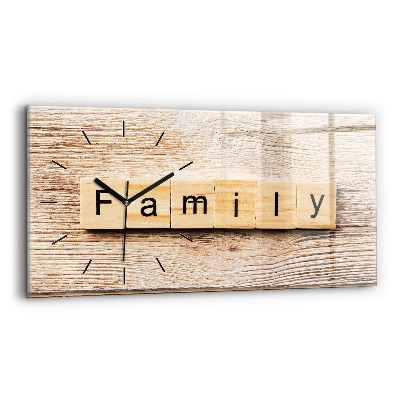 Horloge horizontale en verre Inscription familiale