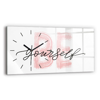 Horloge rectangulaire horizontale Inscription Be yourself