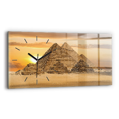 Horloge rectangulaire horizontale Pyramides et coucher de soleil