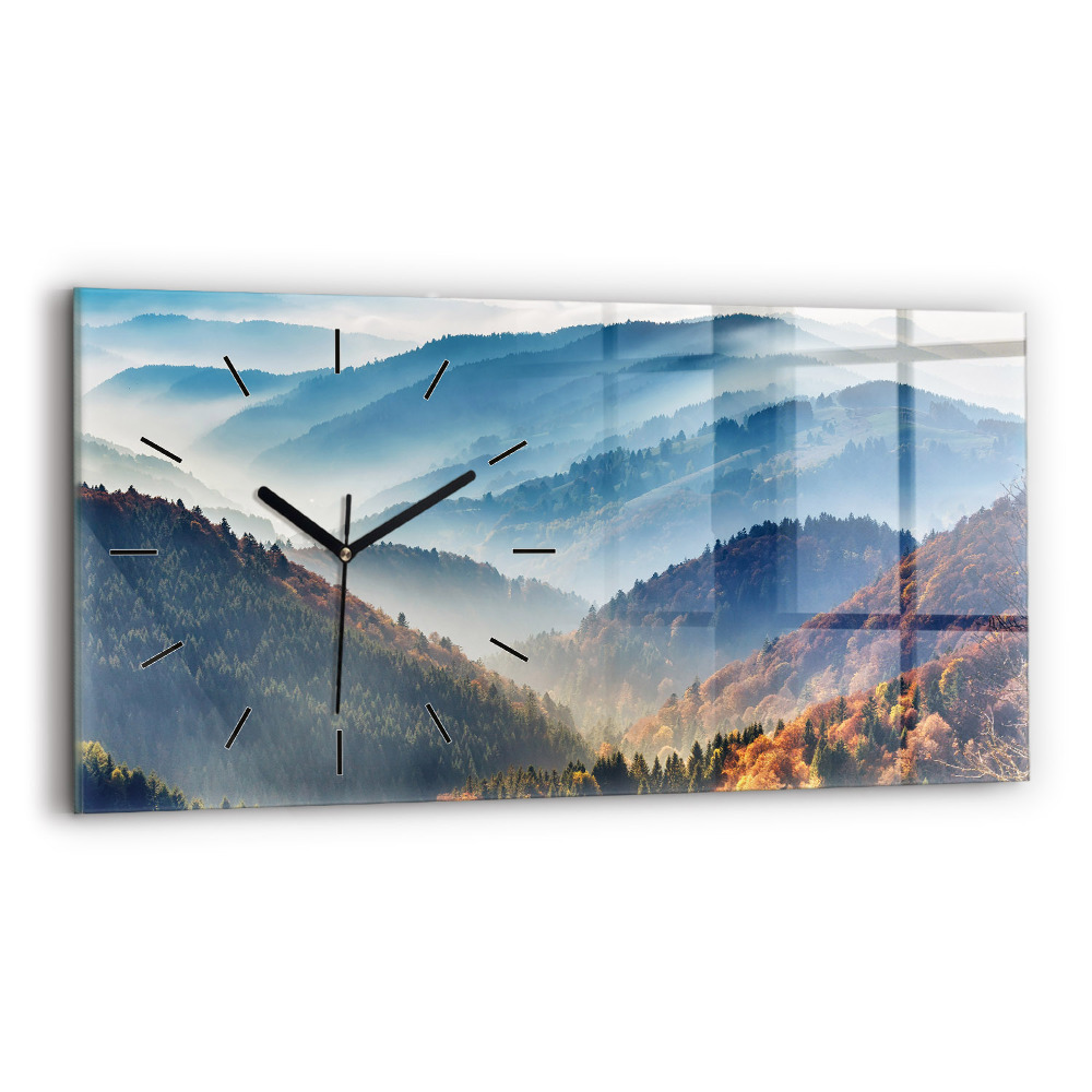 Horloge murale horizontale Paysage de montagne