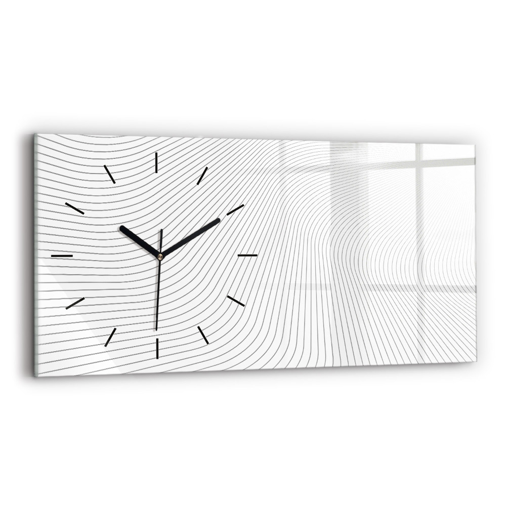 Horloge horizontale en verre Lignes abstraites