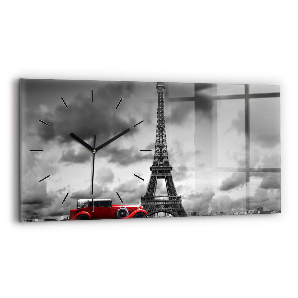Horloge horizontale en verre Tour Effel Paris