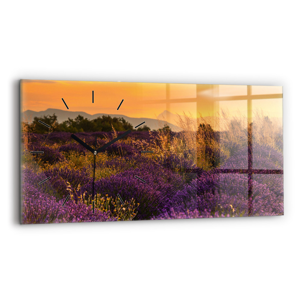 Horloge horizontale en verre Prairie de lavande France