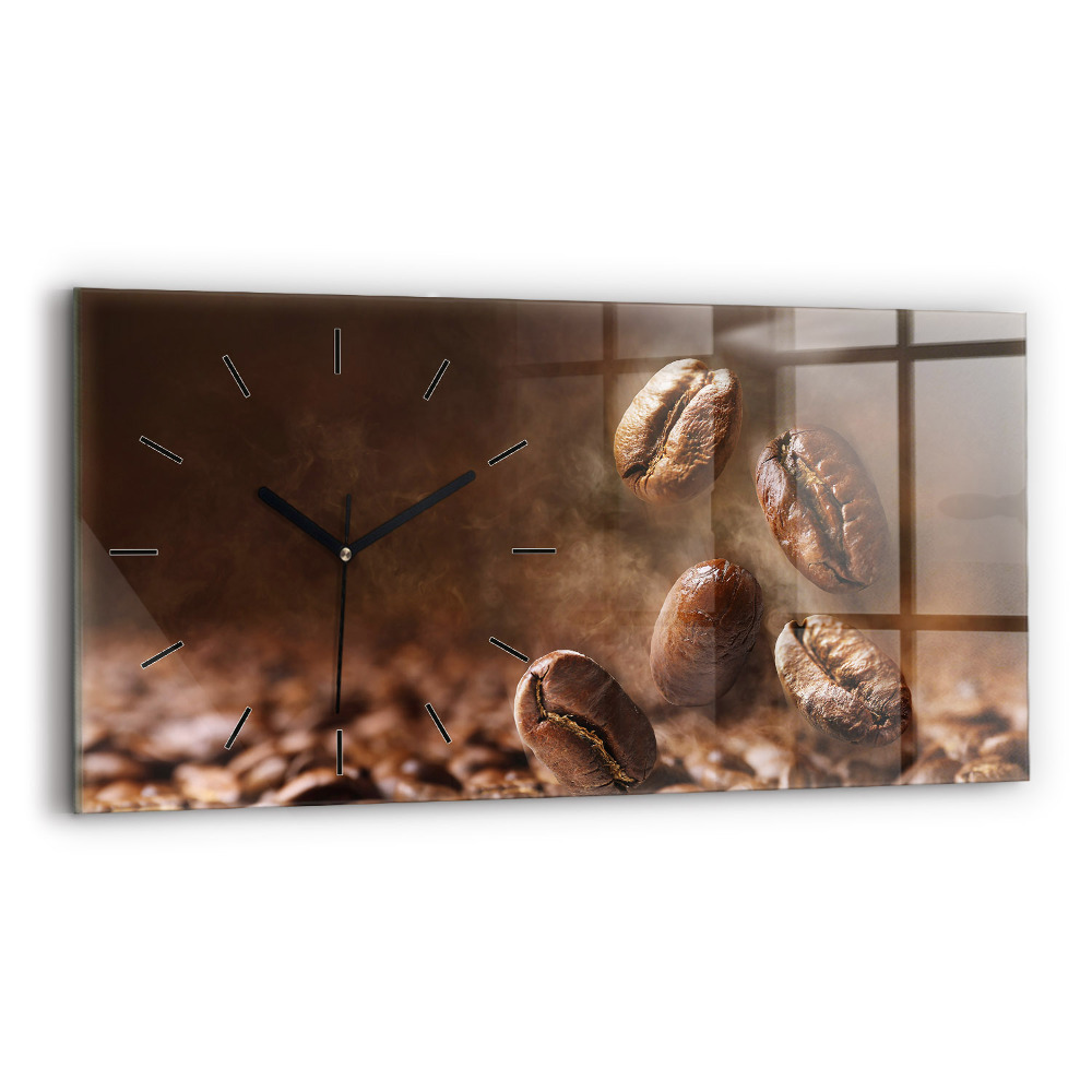 Horloge rectangulaire horizontale Grains de café