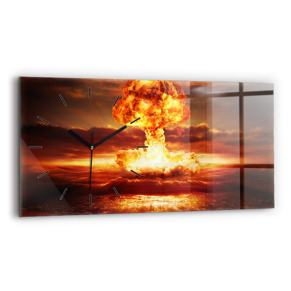 Horloge murale horizontale Explosion d'une bombe atomique