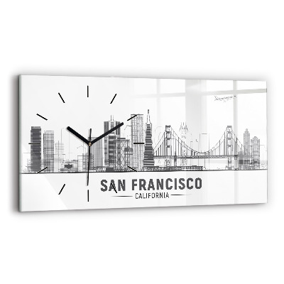Horloge rectangulaire horizontale Ligne d'horizon de San Francisco