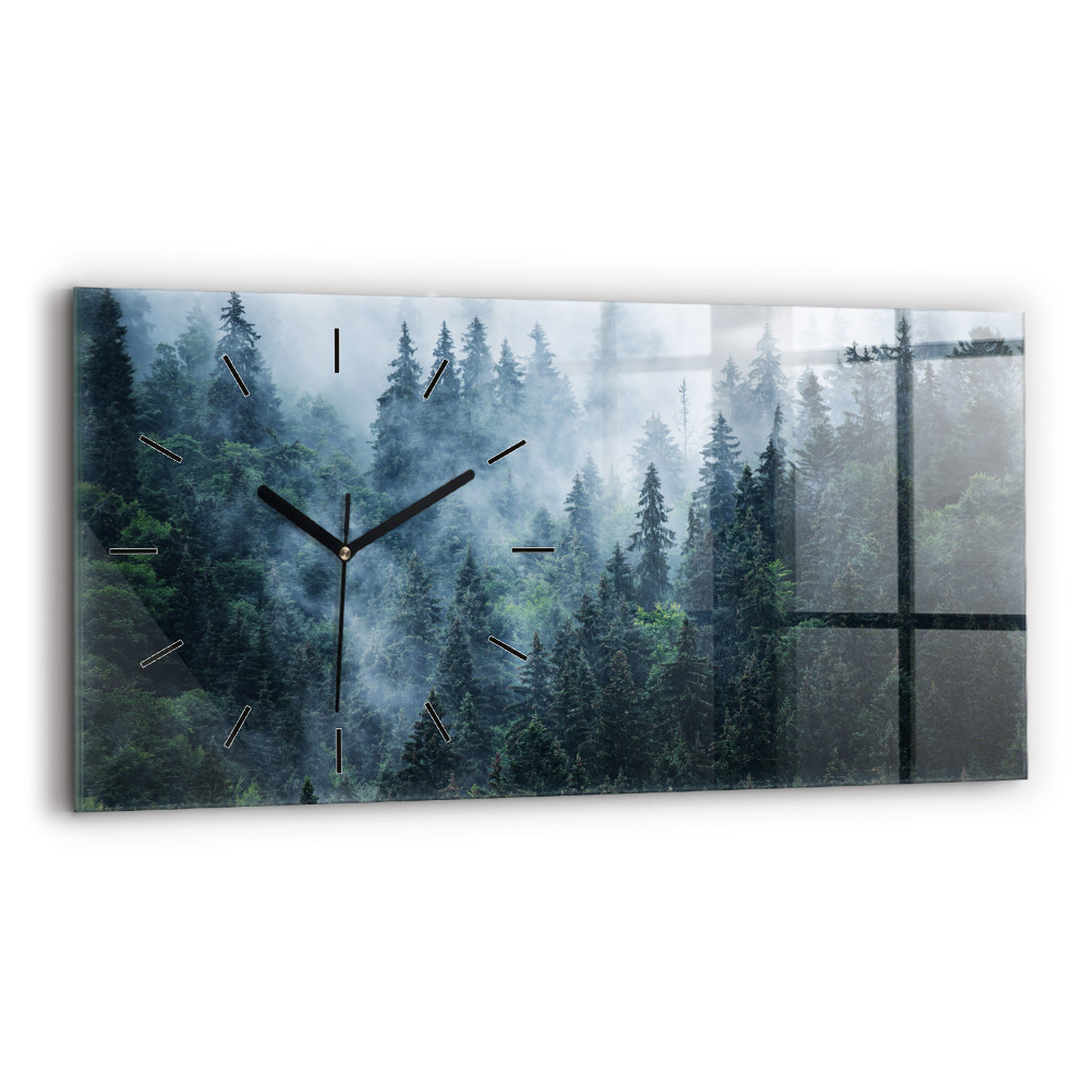 Horloge horizontale en verre Paysage de montagne brumeux
