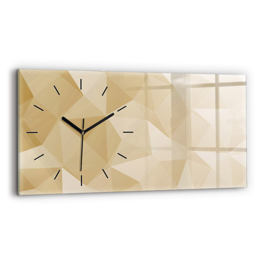 Horloge horizontale en verre Triangles abstrait