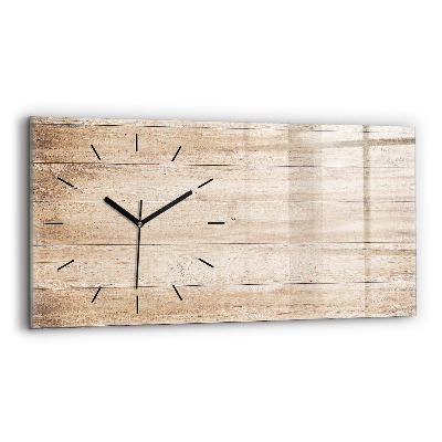 Horloge horizontale en verre Texture de bois