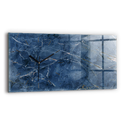 Horloge rectangulaire horizontale Texture marbre bleu