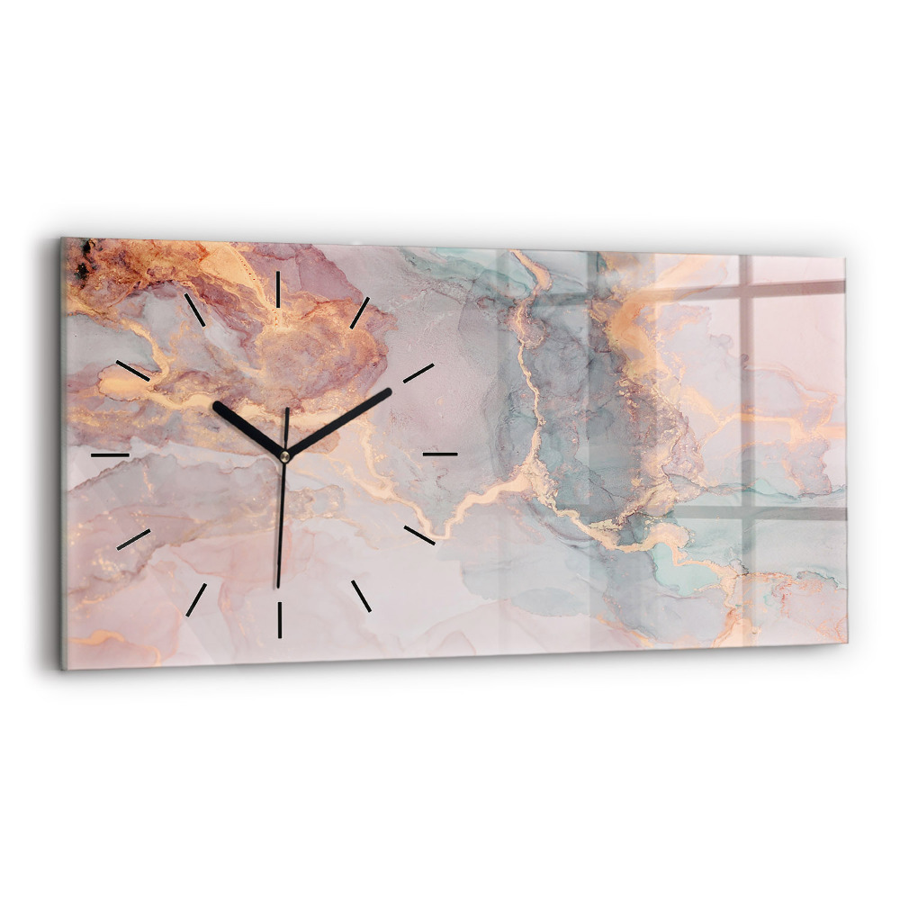 Horloge horizontale en verre Texture de marbre