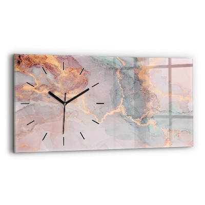 Horloge horizontale en verre Texture de marbre