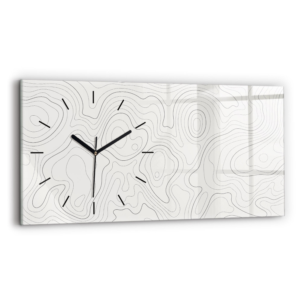 Horloge horizontale en verre Taches abstraites