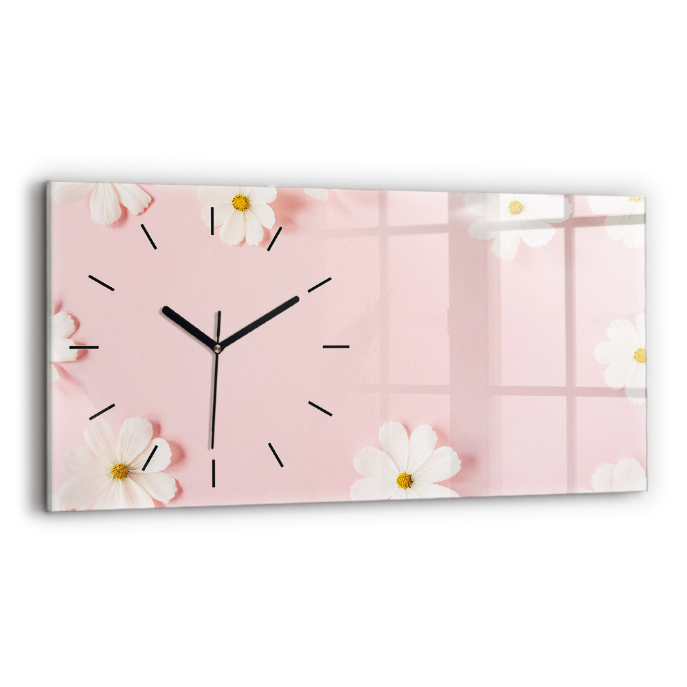 Horloge rectangulaire horizontale Fleurs de marguerite